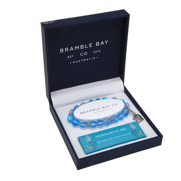 Ocean Turtle Charm Bracelet Mermaid Glass Blue