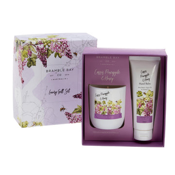 Gift Box Cassis, Pineapple & Honey (Hand Balm and Votive Candle)