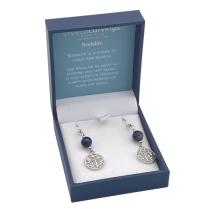 Sodalite Tree of Life Earrings