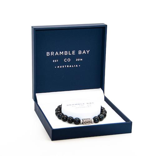Infinity Bracelet Blue Tiger Eye 10mm Bead