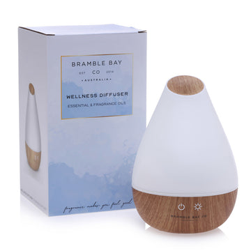 White Wellness Ultrasonic Diffuser Timber Look Base