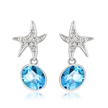 Starfish Earrings Blue Sw Elements