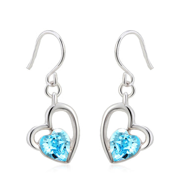 Heart Earring with Blue SW Elements